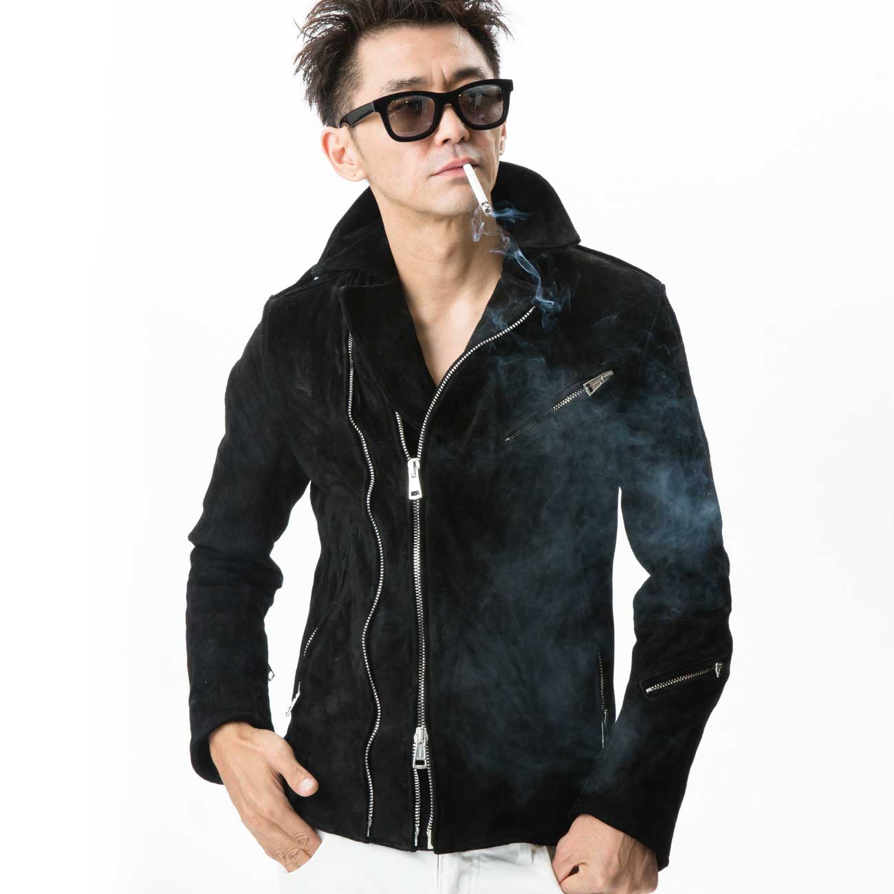 suede riders jacket [black] | 1piu1uguale3 Osaka - ウノピゥウノウグァーレトレ大阪オンラインストア