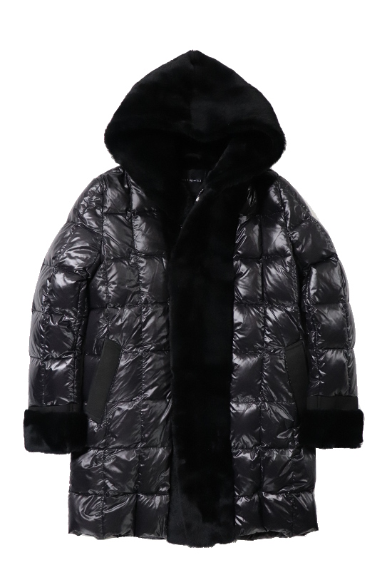 1PIU1UGUALE3 × EMMETI NEW SQUARE WRAP HOODED COAT - 1piu1uguale3